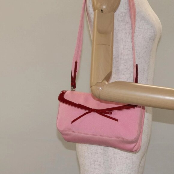 PRADA Shoulder Bag Canvas Pink Silver Auth 127866 - Picture 3 of 16